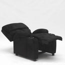 Poltrona Relax Reclinabile Manuale 100x76x94 cmin Microfibra Nero