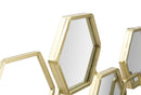 Pannello da Muro Alveare 87,5x2,75x40 cm in Ferro MDF e Specchio Oro