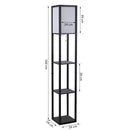 Scaffale Soggiorno in MDF con Lampada 40W Nero Bianco 26x26x160 cm 