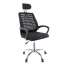 Sedia Poltrona Direzionale da Ufficio con Poggiatesta e Braccioli Nero