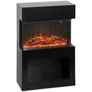 Camino Elettrico da Pavimento con Effetto Fiamma 3D Colorata 1000W/2000W con Temperatura Regolabile e Telecomando Nero      