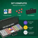 Set Poker con 500 Fiches 2 Mazzi di Carte 5 Dadi Pulsanti e Valigetta Protettiva in Alluminio Nero      