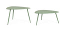 Set 2 Pezzi Tavolini per Esterno in Acciaio Verniciato Yvonne Sagom Verde Salvia  