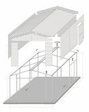 Capannone Box con Saracinesca in Lamiera Bianca per Deposito Attrezzi 370x790x280cm Enaudi