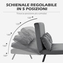 Divano Letto Schienale Regolabile 102x73x81 cm in Velluto Grigio Scuro 