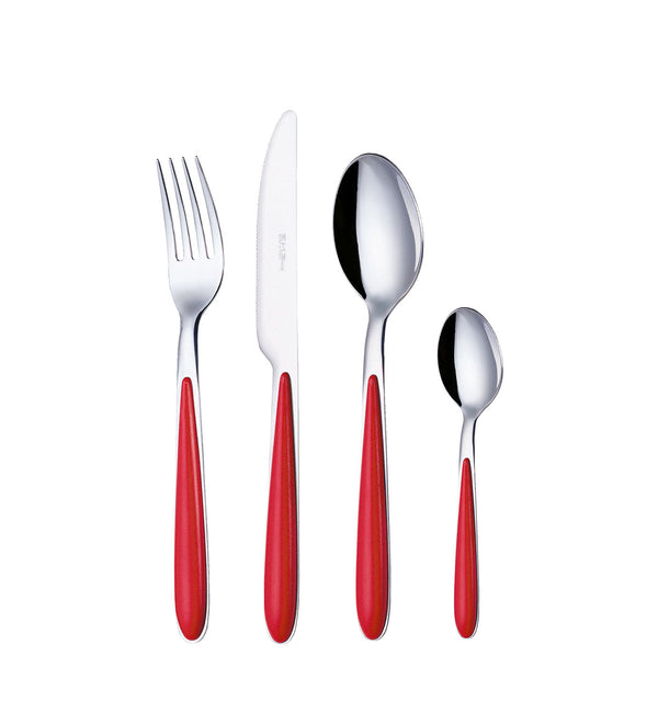 Servizio Set di Posate 24 Pezzi in Acciaio Eme Caribe Rosso 11 sconto