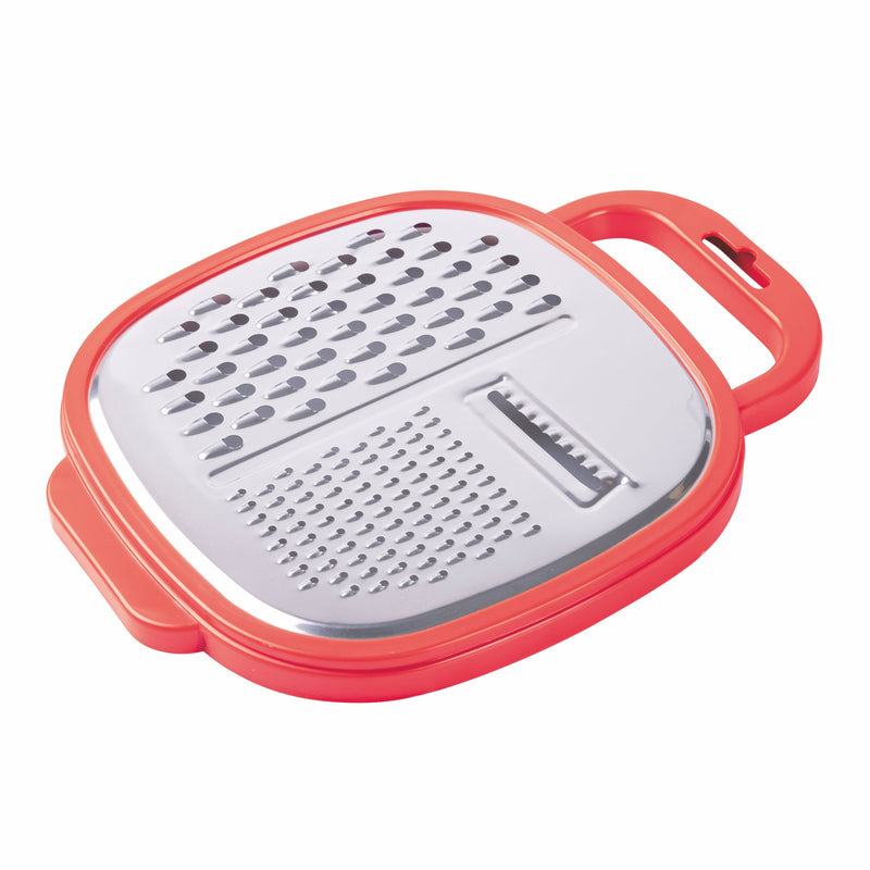 Grattugia Manuale 19,3x24,8x6,2 cm in Acciaio con Contenitore Rosso