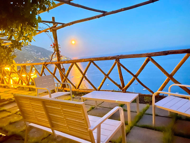 Set Salotto da Giardino Divano 2 Poltrone e Tavolino in Acciaio Bianco