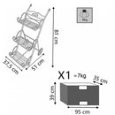 Portapiante Kimberly Bianco Antico 37,5x51x81 h cm in Acciaio Bianco