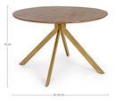 Tavolo da Pranzo Ø120x76 cm in Acciaio e Legno