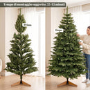 Albero di Natale Artificiale Ø115x180 cm con 961 Rami e Base Pieghevole in Legno e Metallo Verde      