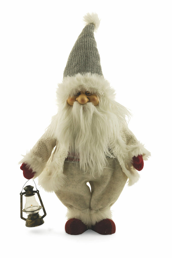 prezzo Pupazzo Babbo Natale in Tessuto Abito Bianco H78 cm Soriani