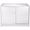 Set 3 Banconi Negozio Modulari Ripiani in Vetro in Laminato Bianco Brillante 