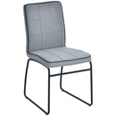 Set 2 Sedie imbottite in Acciaio e Tessuto Lino 44x55x88 cm  Grigio Chiaro