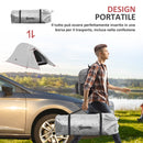Tenda da Campeggio con Borsa da Trasporto 300x135x110 cm in Poliestere e Alluminio Grigio Chiaro