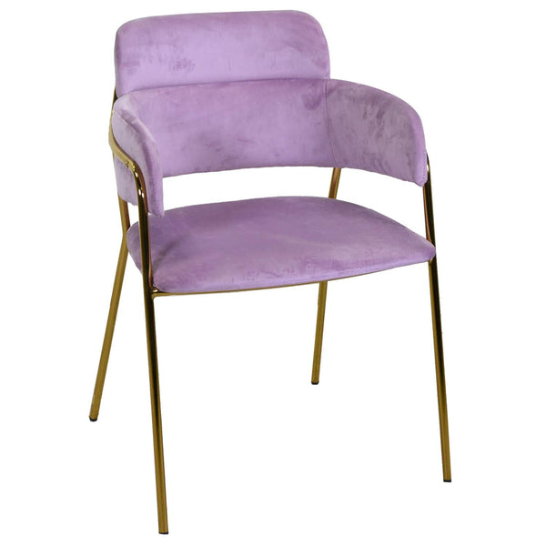 Sedia Imbottita 52x52xh79 cm in Tessuto Velluto Hannover Lilla online