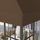 Copertura per Gazebo da Giardino 298x298 cm in Tessuto Oxford 600D con Fori di Drenaggio Marrone   