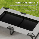 Letto per Cani Grandi Pieghevole 107x61x20 cm da Interno ed Esterno con Tessuto a Rete Grigio Chiaro  