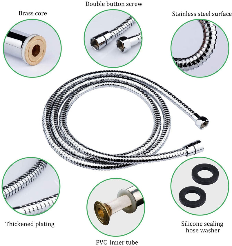 Tubo Flessibile 150 cm in metallo per doccia con attacco 1/2"