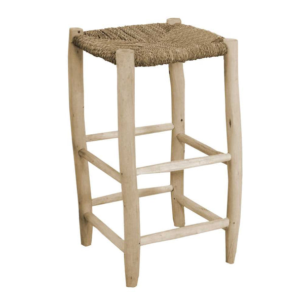 Sgabello Bar 35x35xh65 cm in Legno con Seduta Impagliata Naturale prezzo