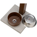 Fontana a Colonna Rubinetto Temporizzato con Base e Vaschetta Abbeveratoio Belfer 42/REX-P Ruggine