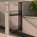 Portabottiglie Laterale Estraibile Titane con Chiusura Soft M 200 Grigio Antracite Acciaio Emuca