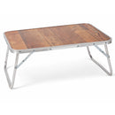 Tavolo Vassoio Pieghevole 60x40x25 cm Tavolino per Divano Letto in Alluminio e MDF Legno      