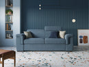 Divano Letto 3 Posti 200x100x95 cm in Tessuto Azzurro