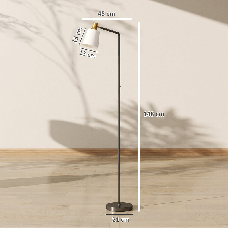 Lampada da Terra LED con Testa Girevole a 350° Regolazione Temperatura del Colore Nero      