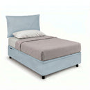 Letto Singolo Contenitore Imbottito Microfibra Azzurro BoxMax Testata Soft Varie Misure