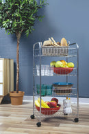 Carrello da Cucina 4 Ripiani 41x26,5x75 cm in Metallo Cromato