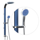 Set Colonna Doccia Soffione Fisso e Doccetta in Abs e Metallo Colore Blu