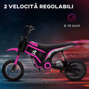 Moto Elettrica per Bambini con Acceleratore Manuale 2 Velocità 8-16km/h Rosa  
