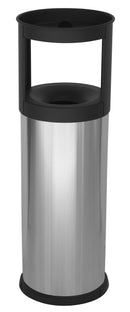 Pattumiera Gettacarte Ø25xh80 cm Autoestinguente Posacenere in Acciaio Inox Argento