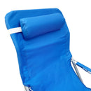 Sedia a Sdraio Imbottita Canapone Pieghevole in Metallo con Cuscino Blu