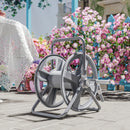 Avvolgitubo Manuale da Muro e Autoportante 40 mt in Metallo e polipropilene Grigio 