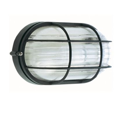 prezzo Lampada Plafoniera Ovale Grande con Gabbia Colore Nero per Esterno Linea Industriale Sovil