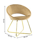 Set 2 Sedie Vintage 58x64x83 cm in Tessuto Effetto Velluto Greta Tortora