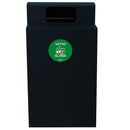 Contenitore per Raccolta Differenziata Capacità 100 L con Etichette 45x50x96 cm in Acciaio Verniciato Antracite