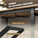 Tavolo da Pranzo Industriale per 6-8 Persone 180x80x75 cm con Ribalta Rotonda in Legno e Acciaio      