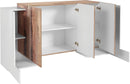 Credenza 2 + 3 Ante 170x45x85 cm Pillon Bianco Lucido e Acero Pereira