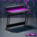 Scrivania Gaming con Luci LED e Supporto per Monitor 100x60x88.5 cm Nero   