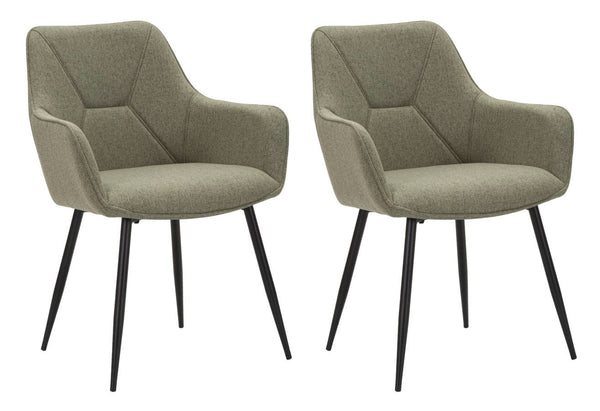 online Set 2 Sedie Vicenza 58x85,5x63 cm in Tessuto Verde/Nero