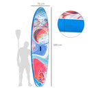 SUP Tavola Gonfiabile 300x76x15 cm con Pagaia Zaino e Accessori Blu e Bianco
