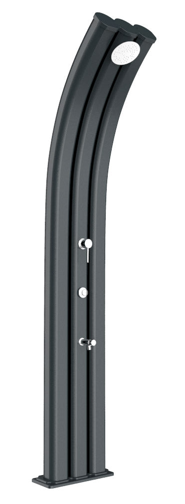 Doccia Solare da Giardino 75L Miscelatore Temporizzato e Lavapiedi Arkema Energy Pro Grigio Antracite