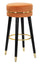 Sgabello Bar Paris Ø35x74 cm in Legno e Tessuto Vellutato Arancione
