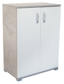 Mobile Buffet 2 Ante 60x35x83 cm in Legno Londra Bianco e Pietra