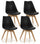 Set 4 Sedie 48,5x47x81,5 cm in Similpelle Nero
