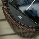 Lanterna Solare da Giardino con Luce LED in Rattan e Metallo  Ø21.5x61cm Marrone
