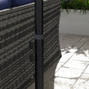 Ombrellone da Giardino Decentrato 294x193 cm con Base a Croce Marrone   